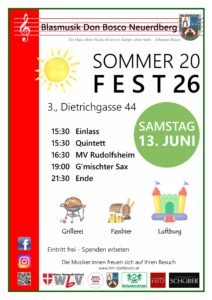 Blasmusik Don Bosco Neuerdberg Sommerfest 2026 @ Salesianum Hof (und Festsaal)